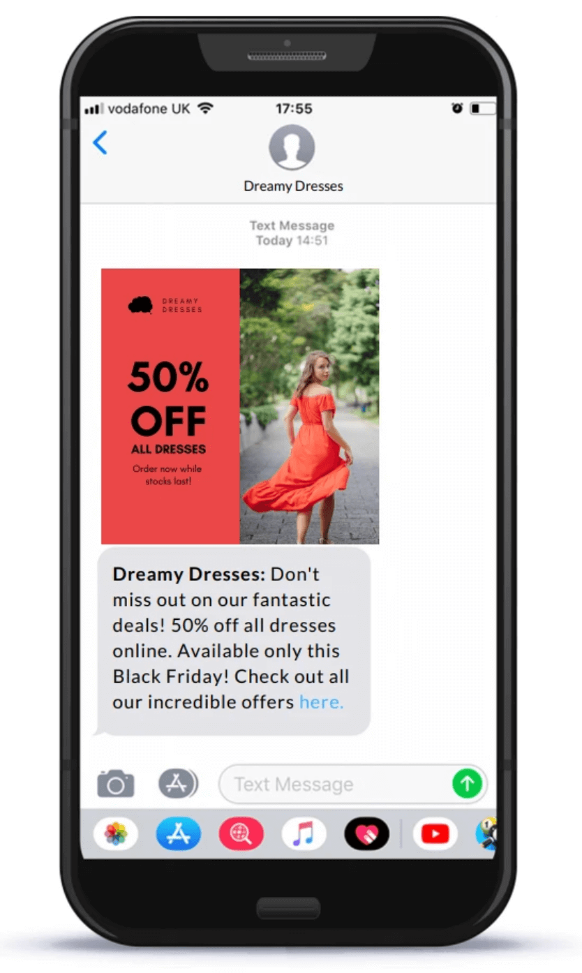 SMS promoting Black Friday offers
