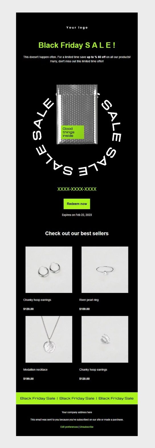 black friday jewelry sale template