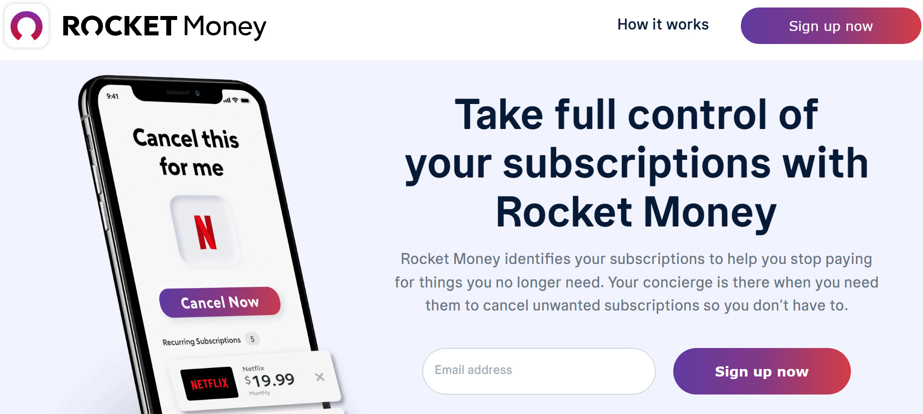 example of a good placement for a signup form