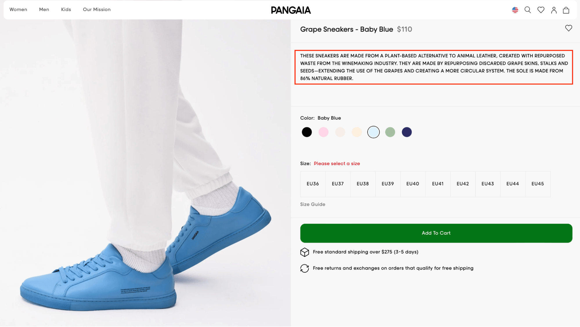 Pangaia product description