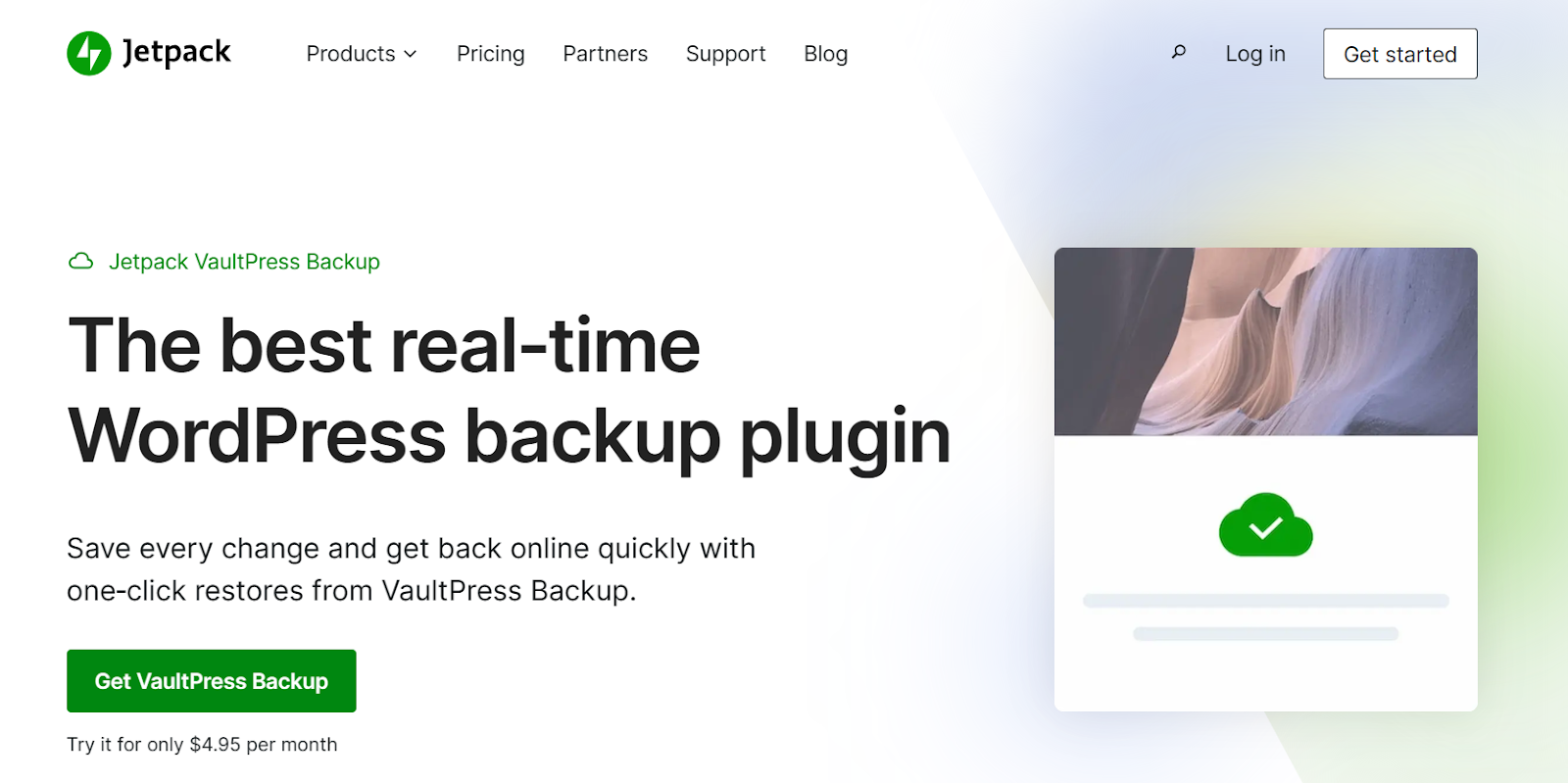 Jetpack VaultPress Backup homepage