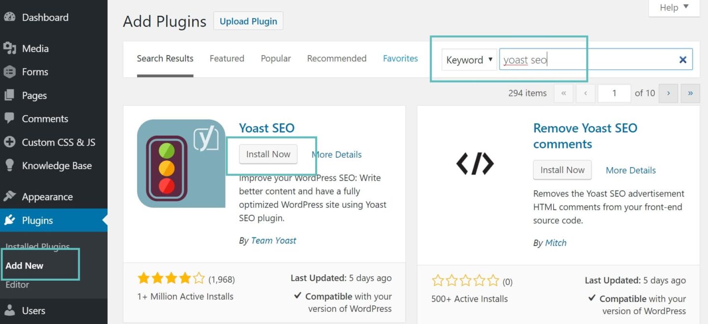 wordpress vs wix - Yoast SEO plugin in WordPress