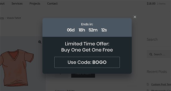 Automated deals and limited time offers for specific products