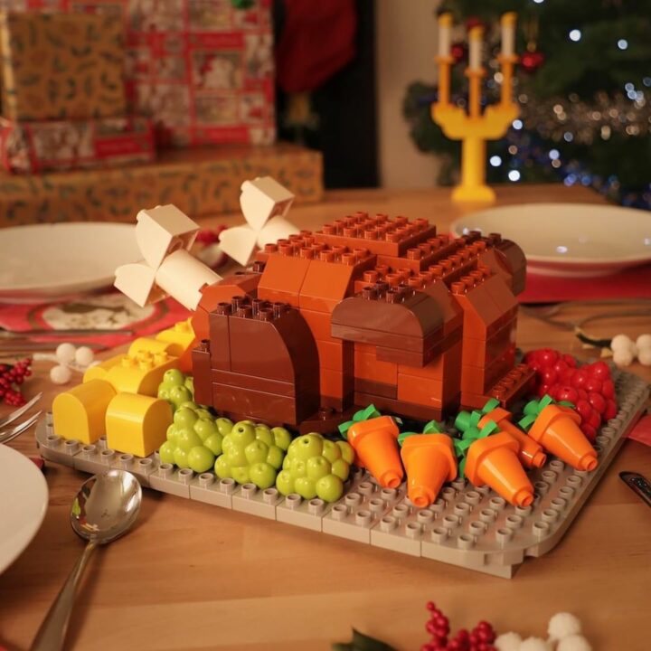 A holiday social media post from LEGO