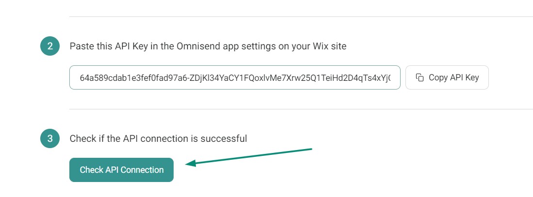 Check API connection on Omnisend
