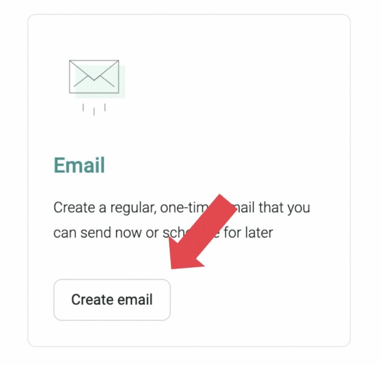 Create email option in the Omnisend dashboard