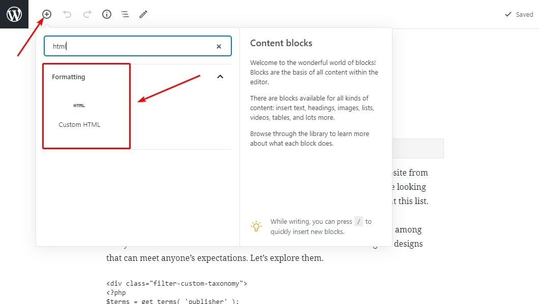 Custom HTML post