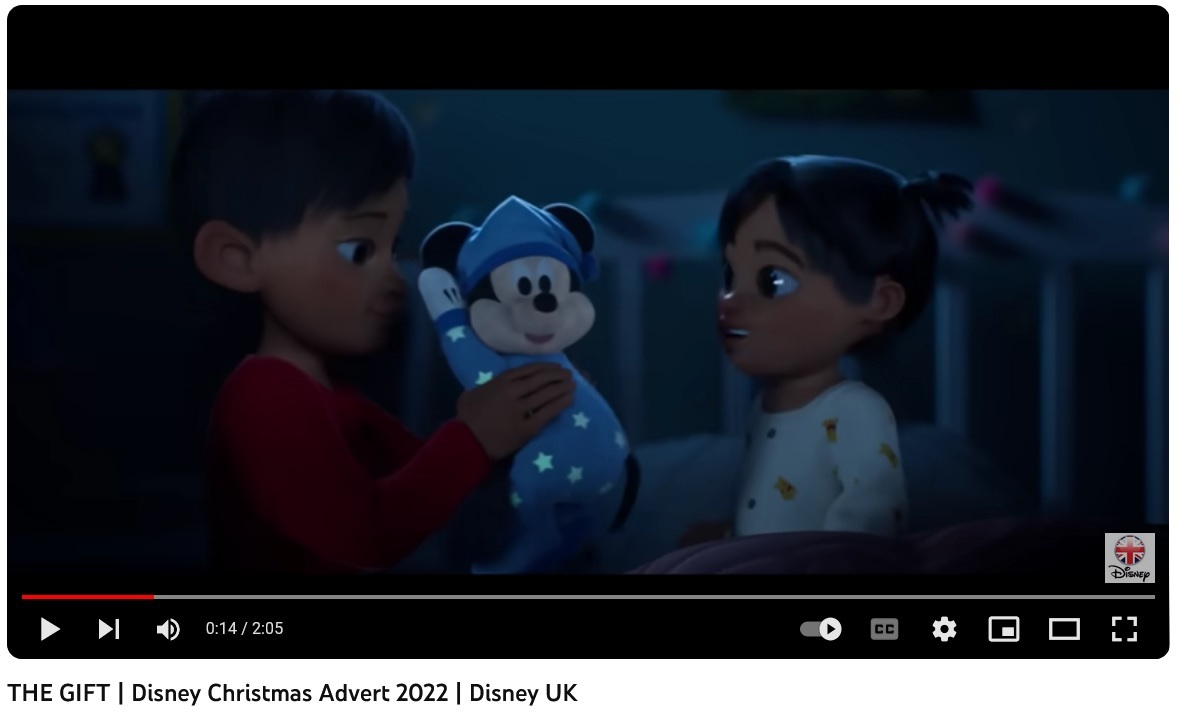 Seasonal holiday animation ad by Disney