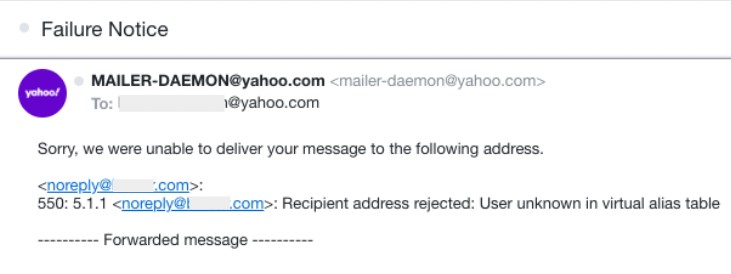 an example of an unavailable mailbox for a noreply email