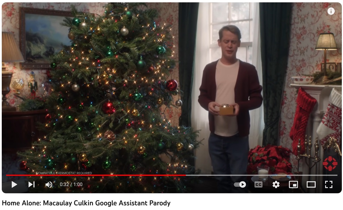 Seasonal Christmas ad by Google with Macaulay Culkin