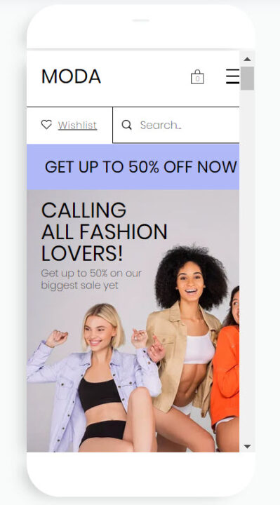 An automatically optimized mobile store with Wix mobile app