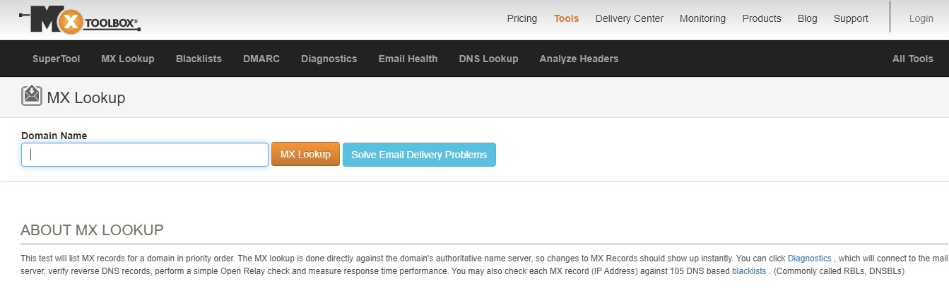 Email deliverability tool - Mx Toolbox