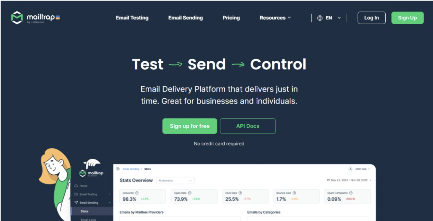 Email deliverability tool - Mailtrap
