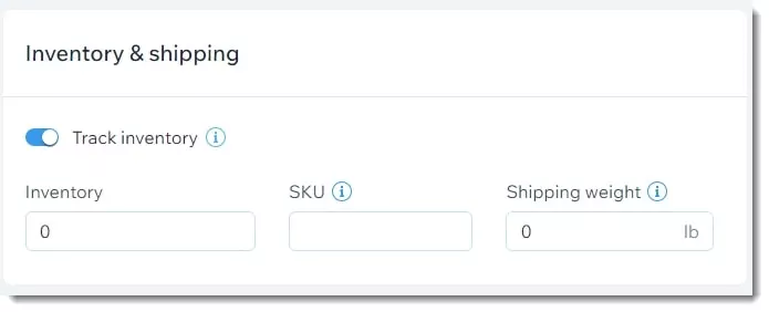 Wix inventory and shipping tool