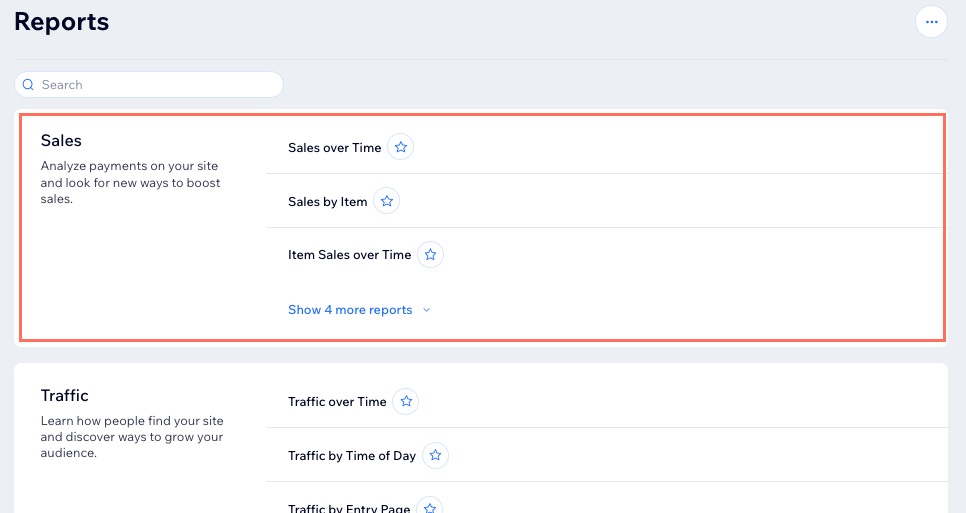 wix monitorement of sales analytic tools option