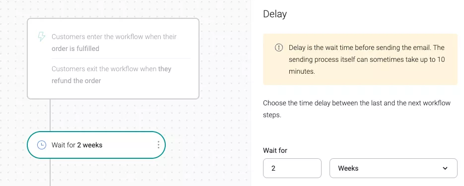 delay and timing setup for sending emails