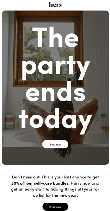 An example of a limited-time campaign with CTA