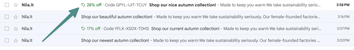 an example of a strong subject line for gmail users