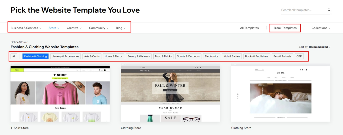 Showcased fashion & clothing website templates