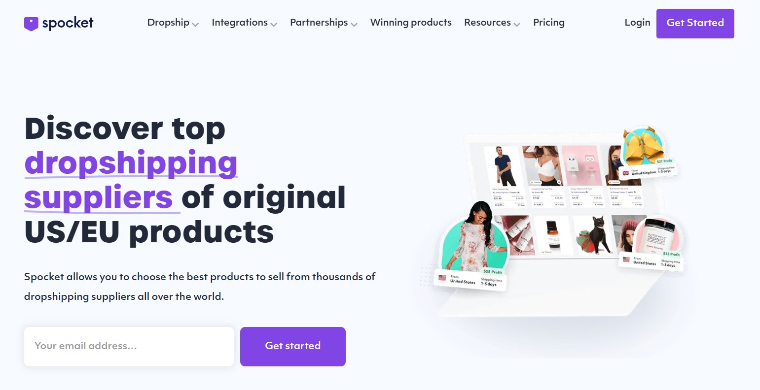 Leading app for ecommerce - Spocket