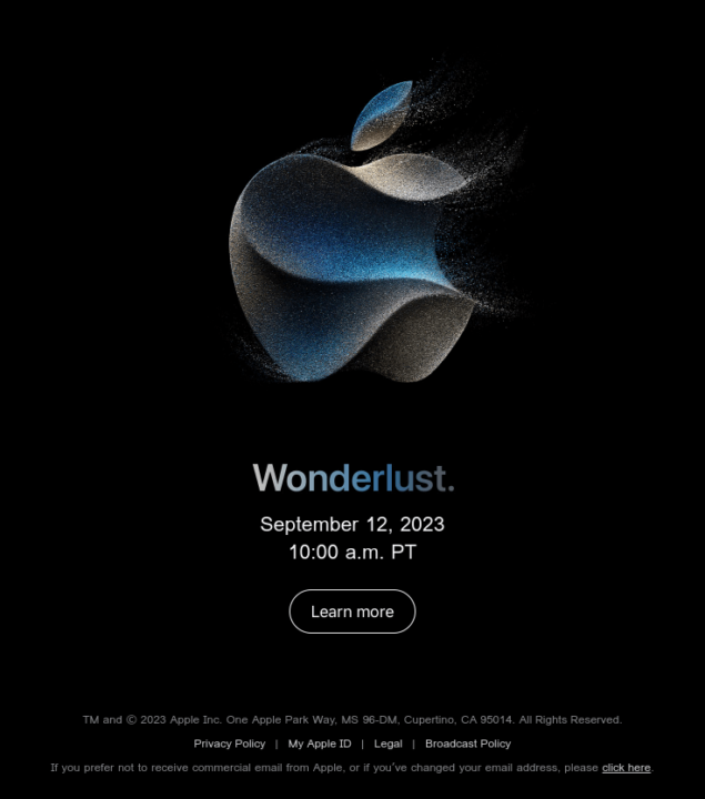 Apple Park event announcement