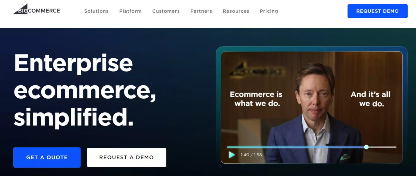 BigCommerce homepage