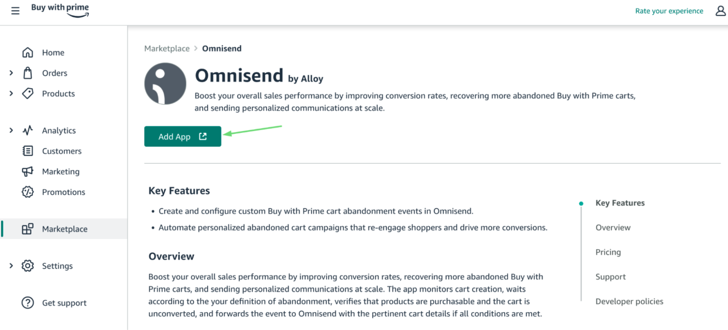 How to integrate Buy with Prime with Omnisend