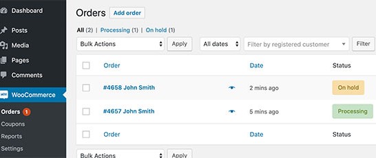 an example of wordpress dropshipping orders management