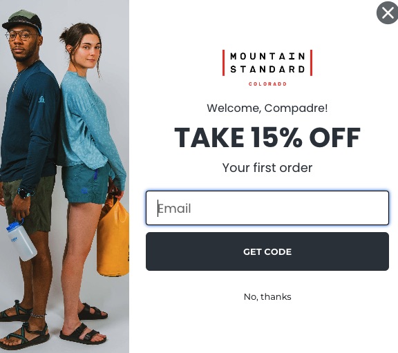 Pop-up de e-mail da Mountain Standard Colorado