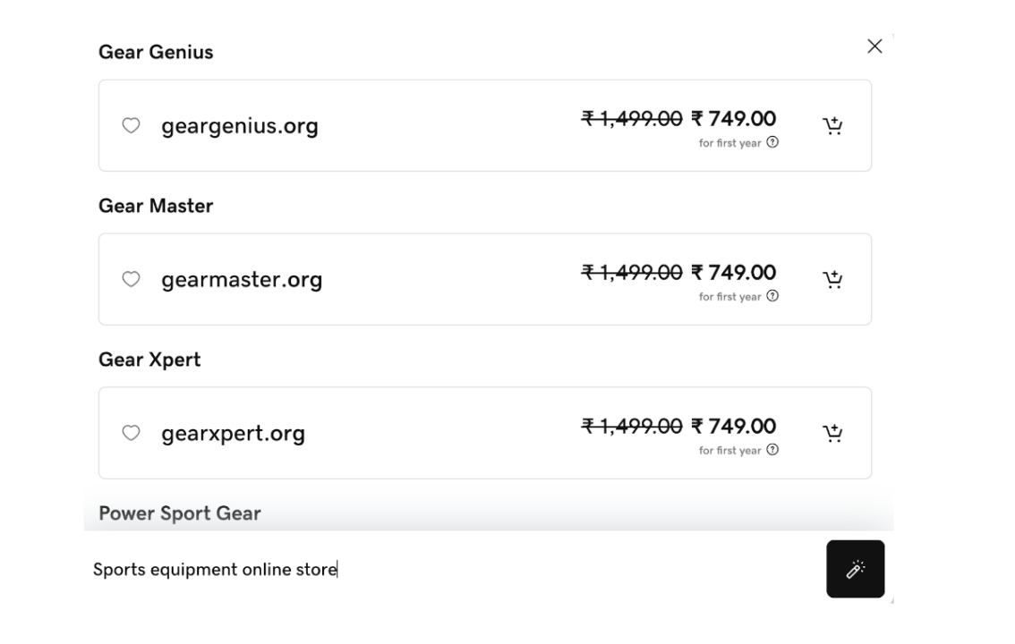 a domain name generator GoDaddy