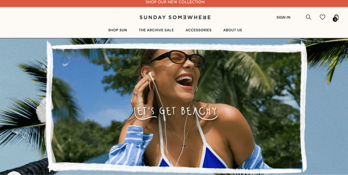 An example of a stunning website design - Sunday Somewhere