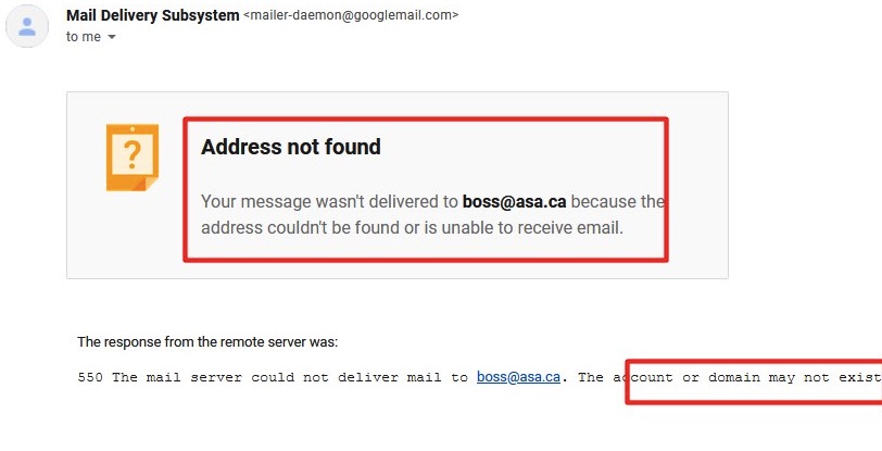 Mail doesn't exist hard bounce email example