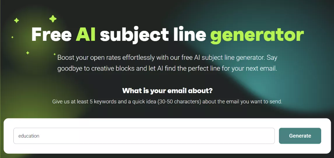 AI email subject line generator