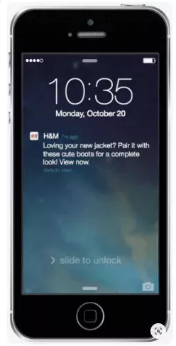 Push notifications with related products by H&M