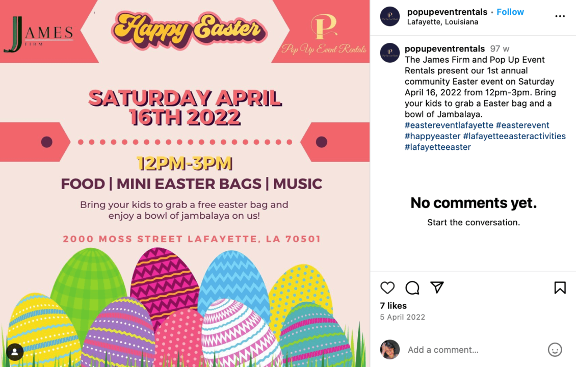 Local Easter events sponsorship