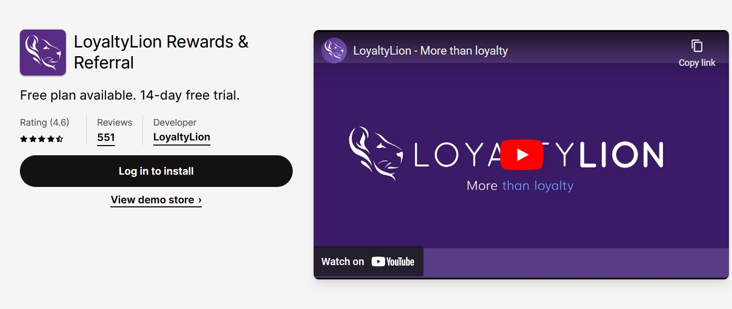 Loyaltylion Shopify app