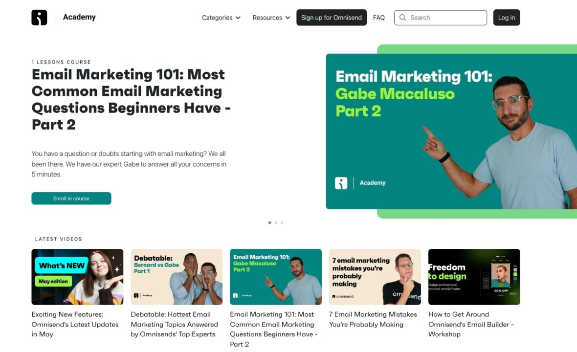 Omnisend Academy course by Ominsend