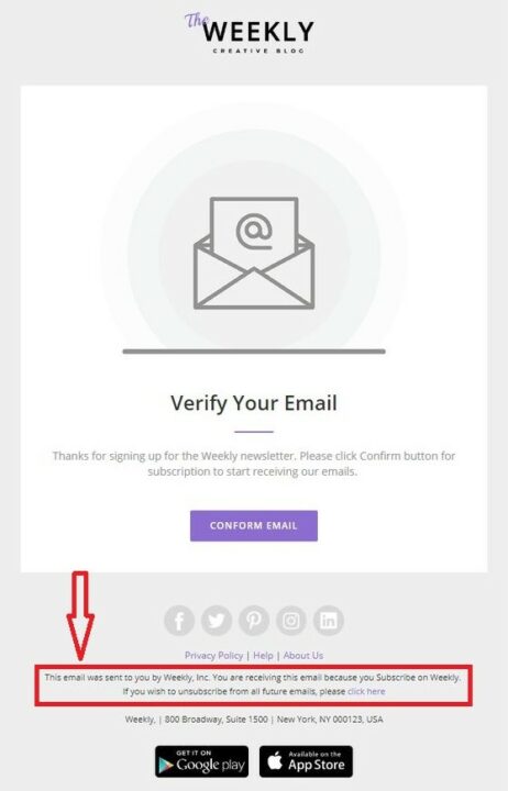 Unsubscribe option on Pinterest