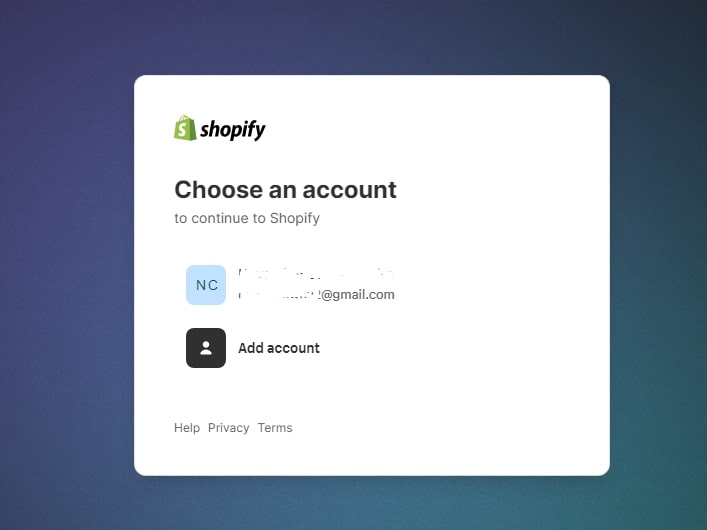 Shopify add store in an account