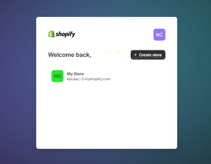 Shopify store creation