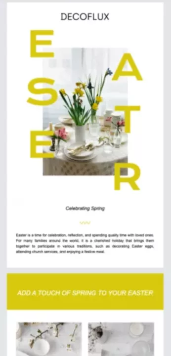 Spring-themed subject line by Decoflux