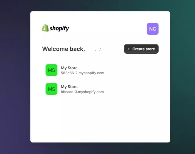 Two Shopify stores