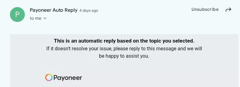 Automated reply email disclaimer