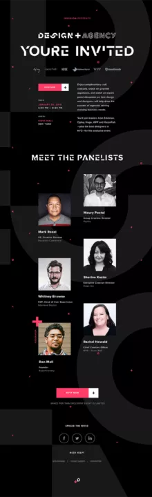 event invitation email example by Invision