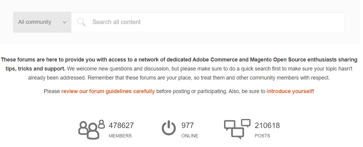 Magento community support