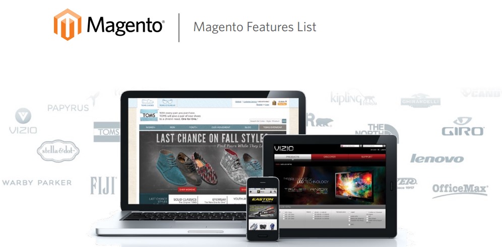 magento vs woocommerce: Magento feature list