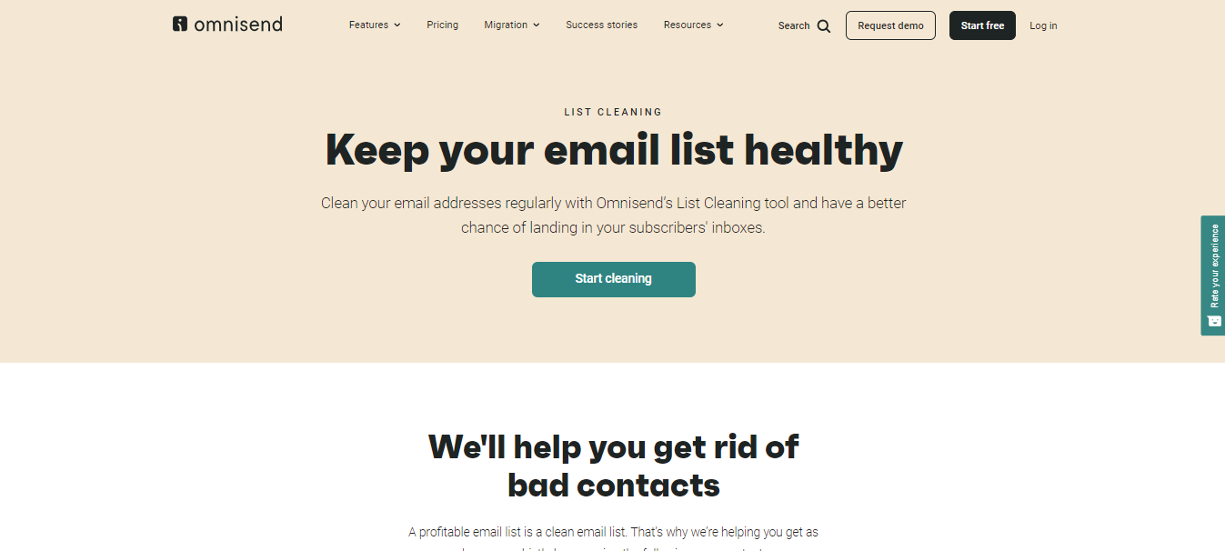 wordpress emails going to spam: Omnisend healthy email list