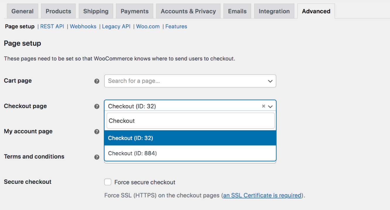 Checkout page example on WordPress