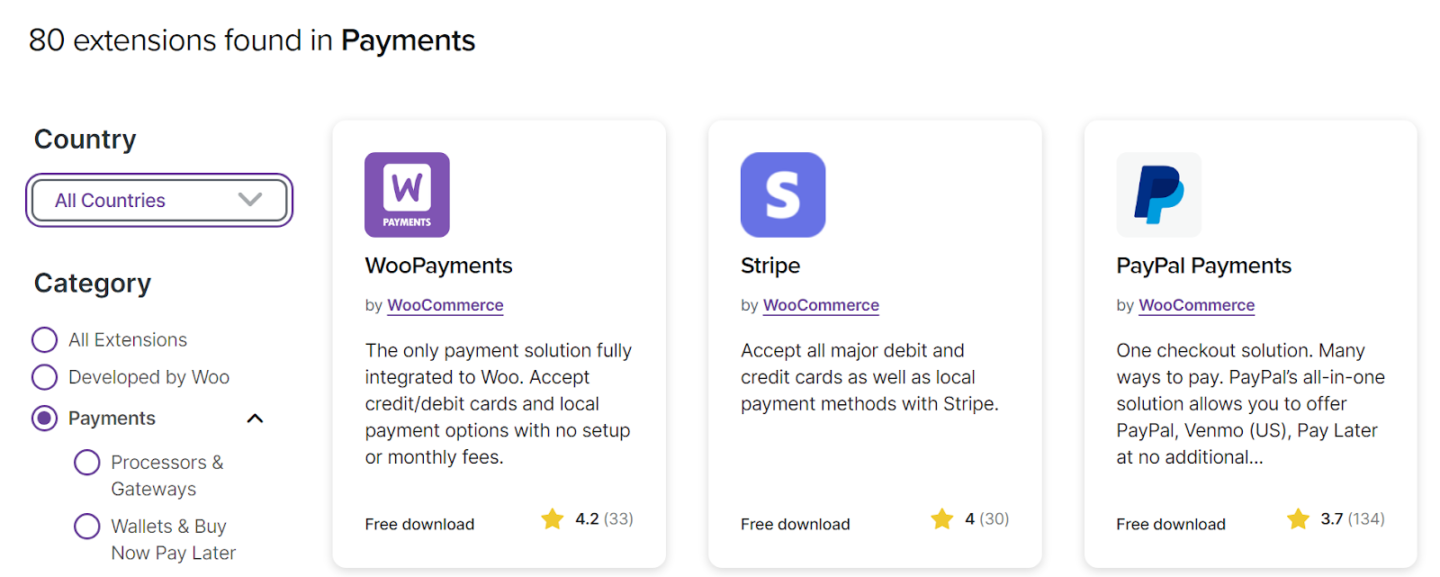 Specialized payment methods on WooCommerce
