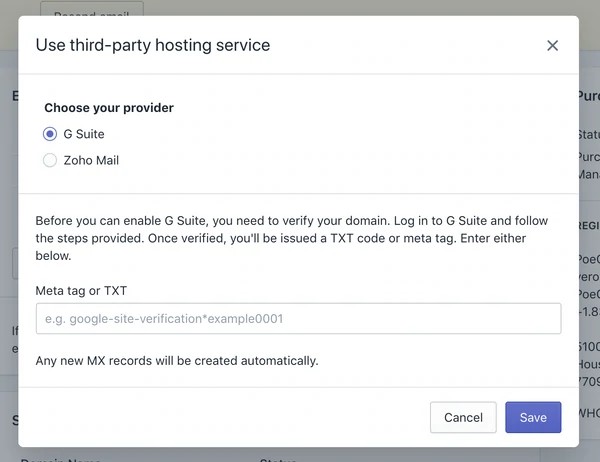 Shopify Email use third-party hosting service